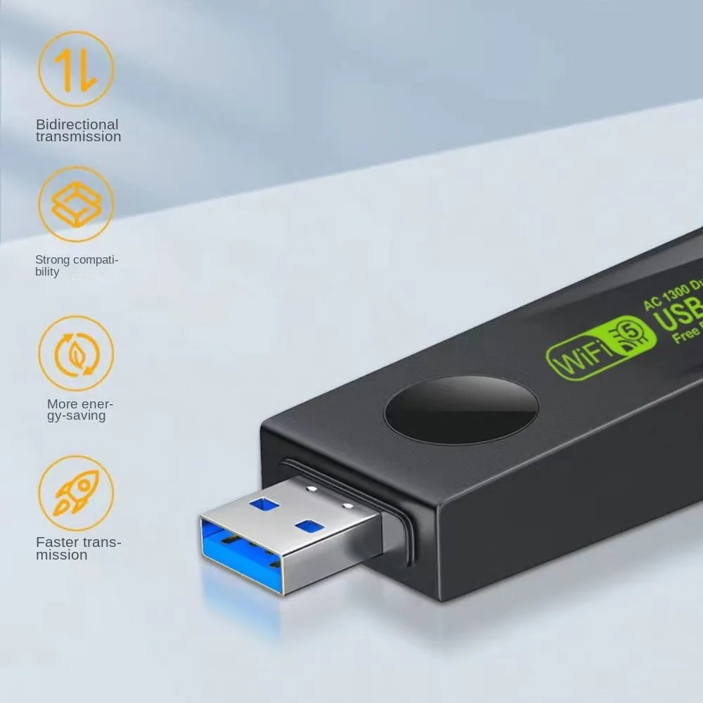 Usb 1300M Draadloze Netwerkkaart 600M/1300M Wifi Ontvanger Zender Dual Band 2.4G & 5G Voor Pc Laptop/Mobiele Telefoon/Tablet