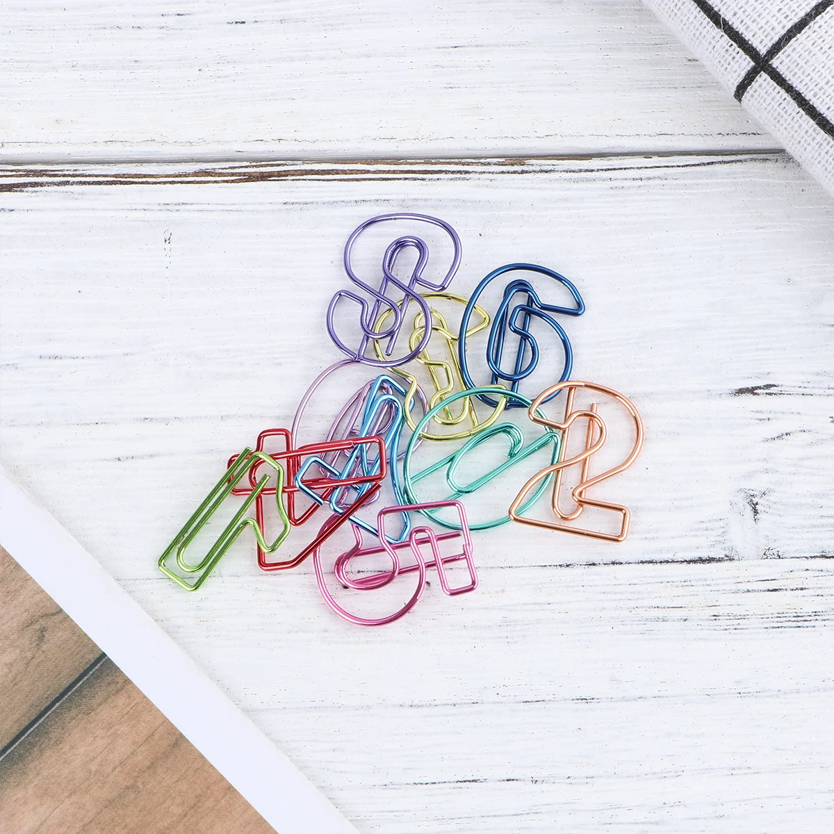 

10pcs Digital Paper Clips Simple Binder Clip For Note Organizing Creative Office Stationery Kids Gift Bookmark Clamps