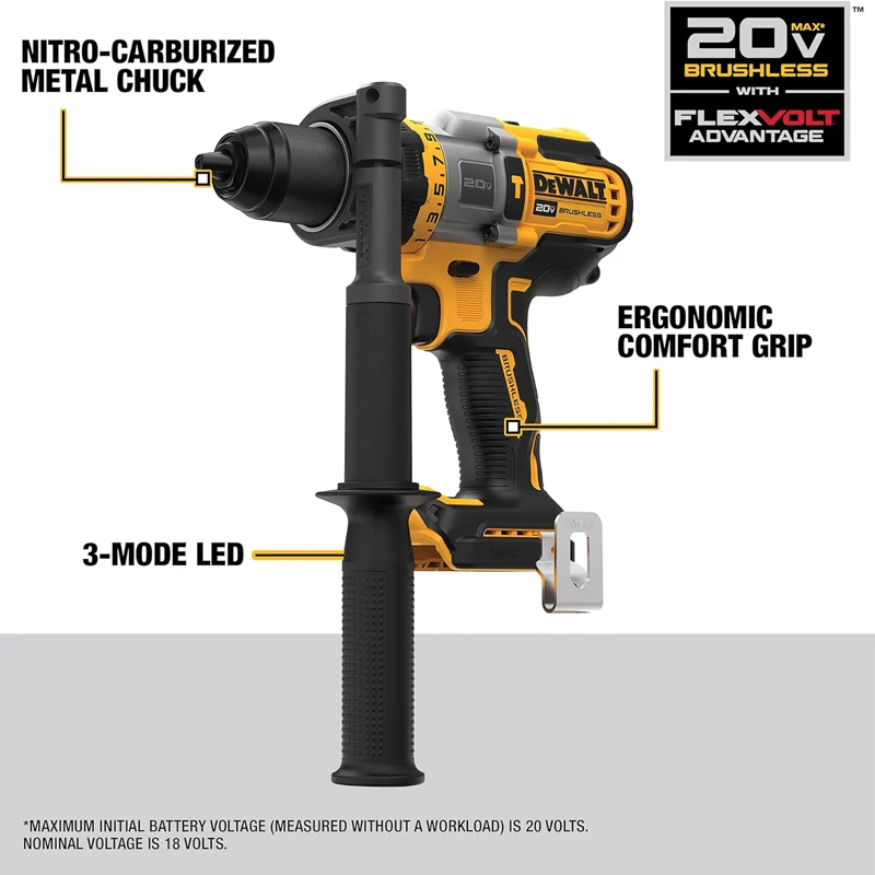 DEWALT Original DCD999 DCBP034 Cordless Brushless Impact Electric Hammer Drill 20V MAX Battery Sets Power Tool Combination Box