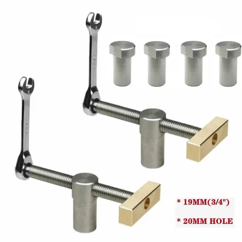 Woodworking Bench Dog Brake Inserts Workbench Fast Fixed Clip Clamp Brass Fixture Vise for 19/20mm Desktop Hole Carpenter Tools