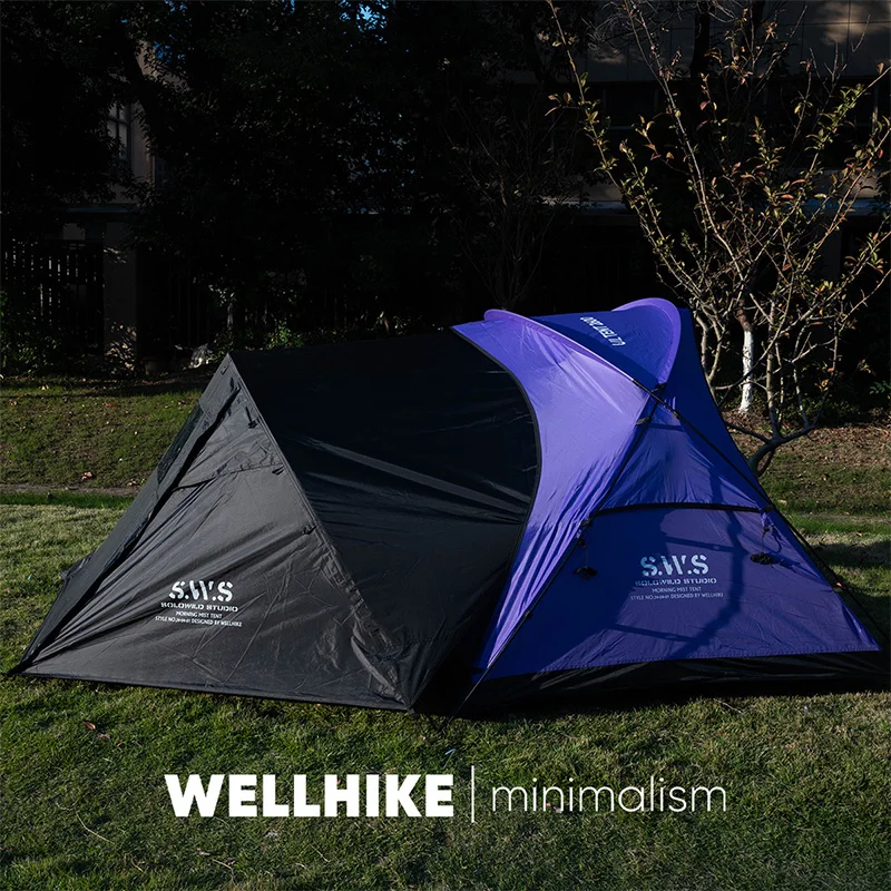 Намет для кемпинга Wellhike на открытом воздухе с мансардным светом, непромокаемый и солнцезащитный водонепроницаемый тент с удлинителем дымохода Намет для кемпинга Wellhike на открытом воздухе с мансардным светом, непромокаемый и солнцезащитный водонепроницаемый тент с удлинителем дымохода