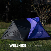Wellhike Outdoor Camping Tent With Skylight Rainproof and Sunproof Waterproof Awning With Chimney Hole Extension Tent