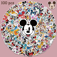 50/100pcs Mickey Mouse Minnie Mouse Pluto Stickers Cartoon Cute Decals For Kids Laptop Luggage Scrapbook Bike Bottle Sticker