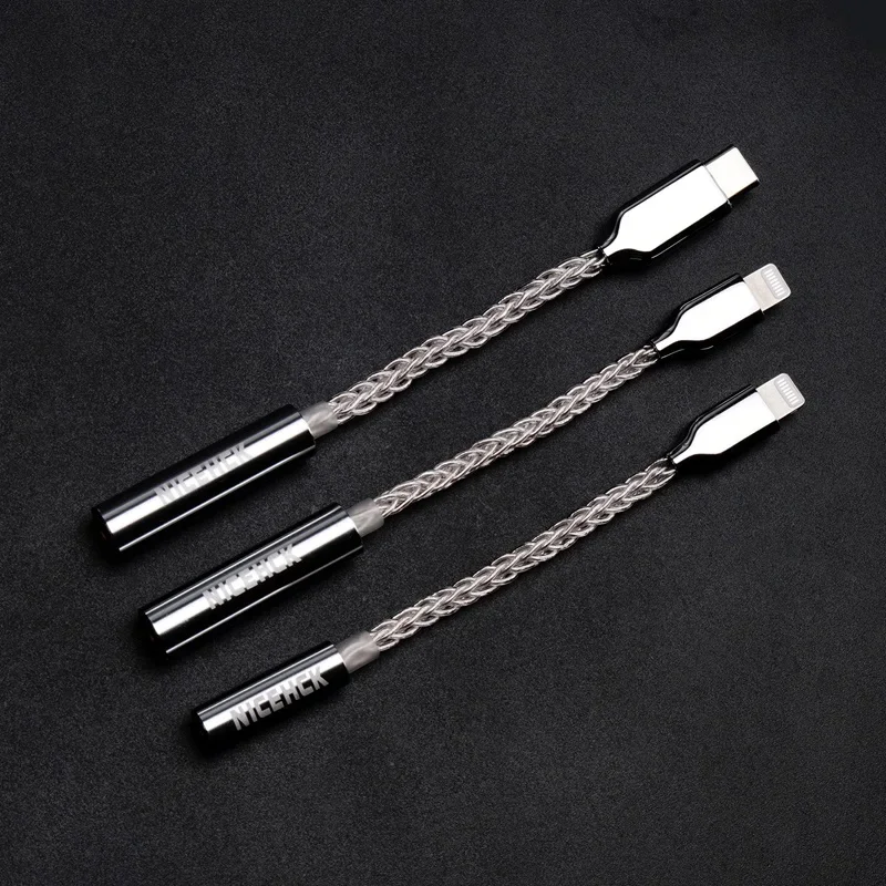 NICEHCK TC3 HiFi-decoderingsadapter Metaallegering Shell ALC5686/C100 Type-C Bliksemingang Ondersteuning Lijncontrole Microfoon