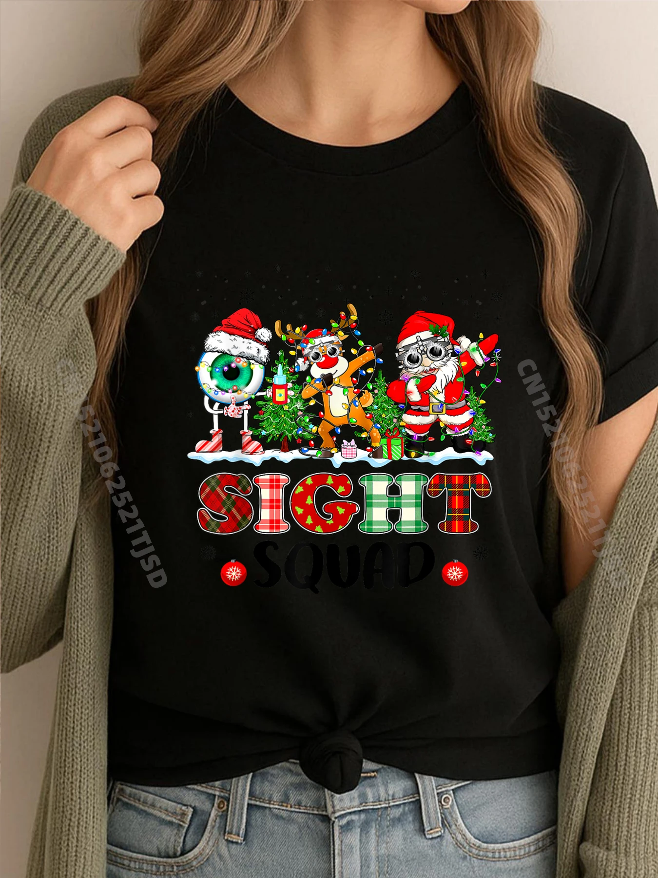 

Прицел Отряд Оптометрия Санта-олень на Рождество Мужские корейские модные мужские рубашки Футболка