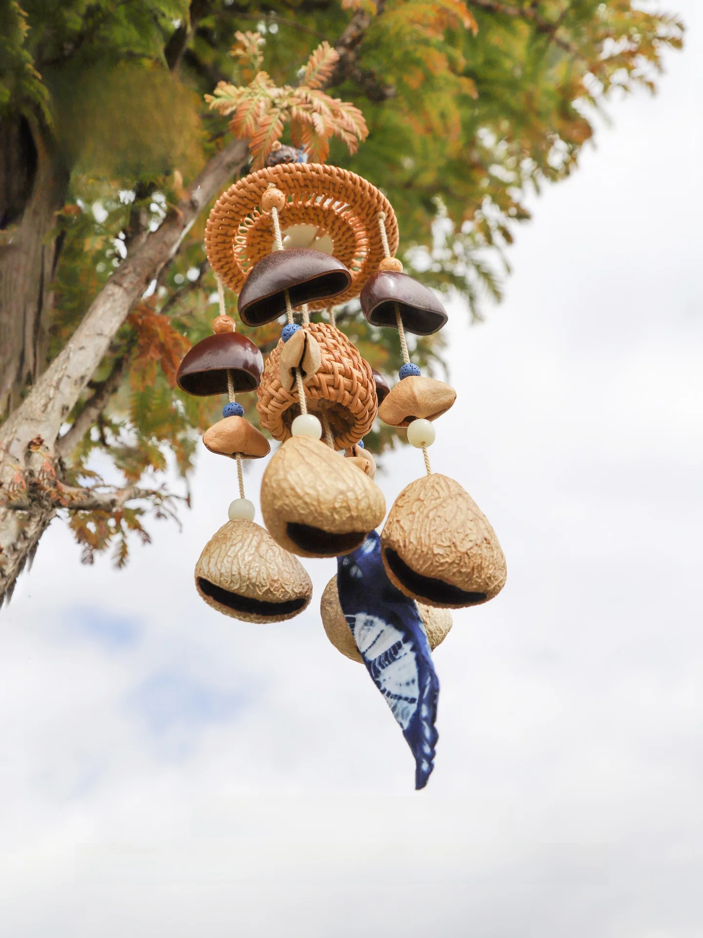 Mensho Plant Healing Eaves Blue Fruit  Wind Chimes Wall Decor Birthday Gift Decorative Ornaments Accessories Hanging Lings