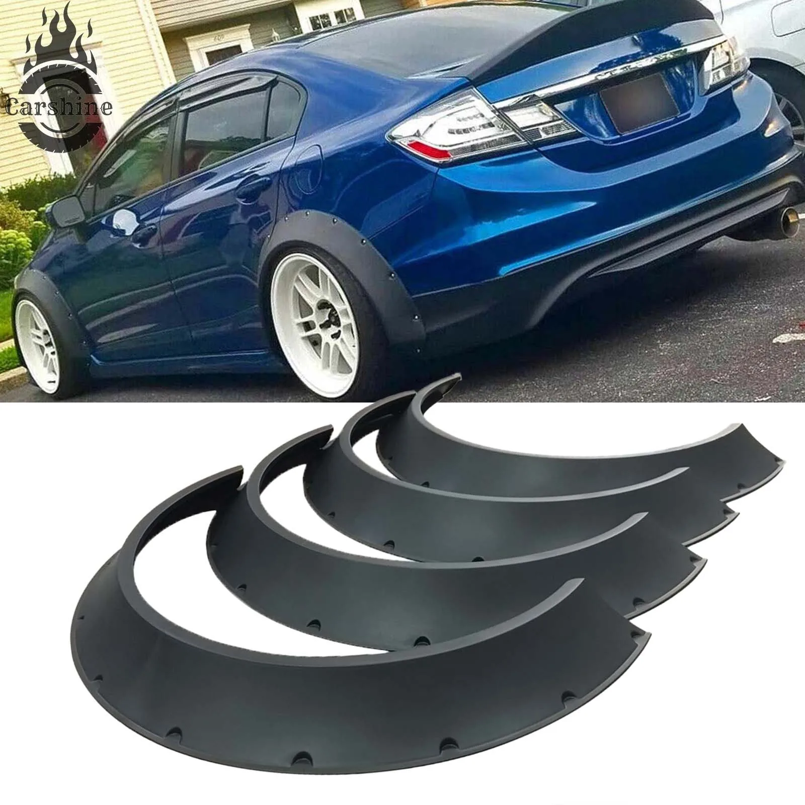 

4PCS Fender Flares Over Wide Body Kit Wheel Arches Protector For Honda Civic