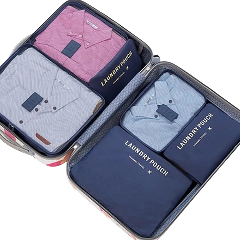 Travel storage 6-piece storage bag underwear shoes 6 storage bag Oxford waterproof cloth luggage storage