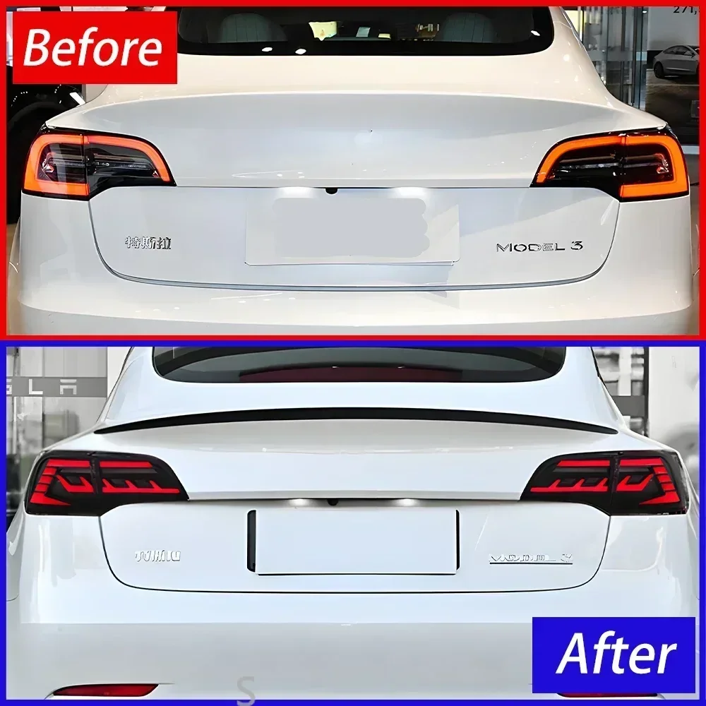 Upgraded Car Taillight Assembly for Tesla Model 3 Model Y 2019-2023 Led Auto Rear Lamps Dynamic Streamer Signal Lamp Accessories