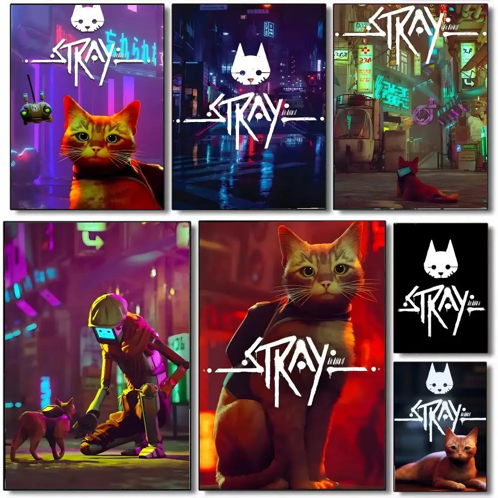 Game Atmospheric S-Stray Poster Wall Art Printed Decor Sticker Stylish Home Gift for Living Room Bedroom Corridor Cafe