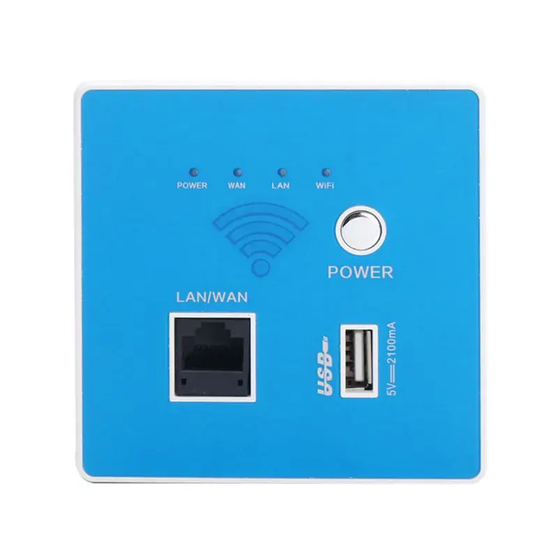 300M Transmission Rate Wireless WIFI Wall Embedded Router USB Charging Socket WiFi Repeater for Home Use Drop Shipping