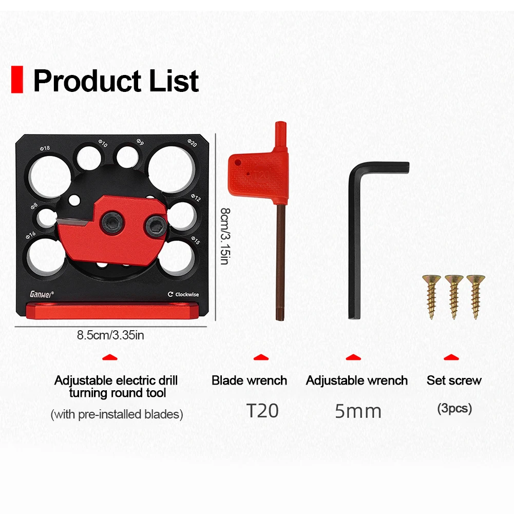 Adjustable Round Bar Round Tenon Making Tool Metric 8mm-20mm Doweling Jig with Carbide Blade Dowel Maker Compact for Woodworking