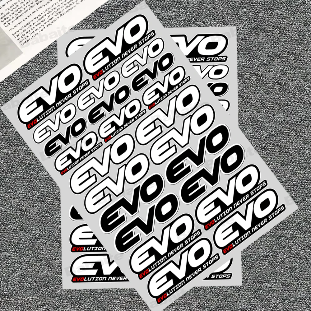Motorcycle Front Fork Racing Helmet Stickers E-EVO Tank Emblem Kit Waterproof Vinyl Decals