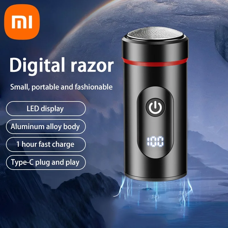 XIAOMI Mini Digital Shaver Type-c Quick Charge Travel Home Digital Display Beard Knife Comfortable Hair Trimmer Pocket Razor