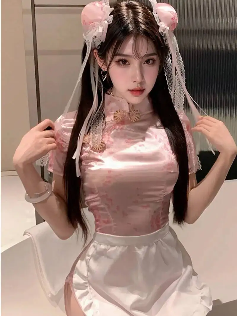 Summer fashion women\'s clothing ethnic style sweet and cute round neck button kangaroo pocket decoration elegant sexy dress FTYG