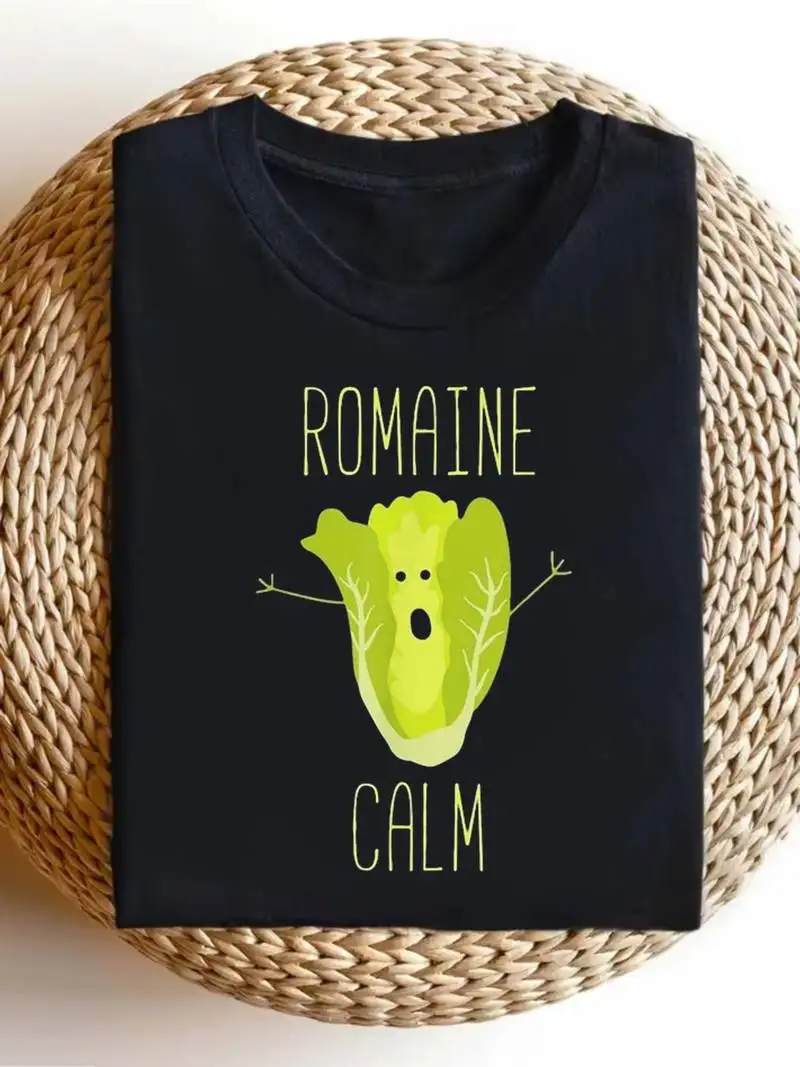 1Pc Women's Funny Lettuce Pun T-Shirt Vintage Graphic Tee Short Sleeve Round Neck Shirt Casual Birthday Gift Themed Outfits