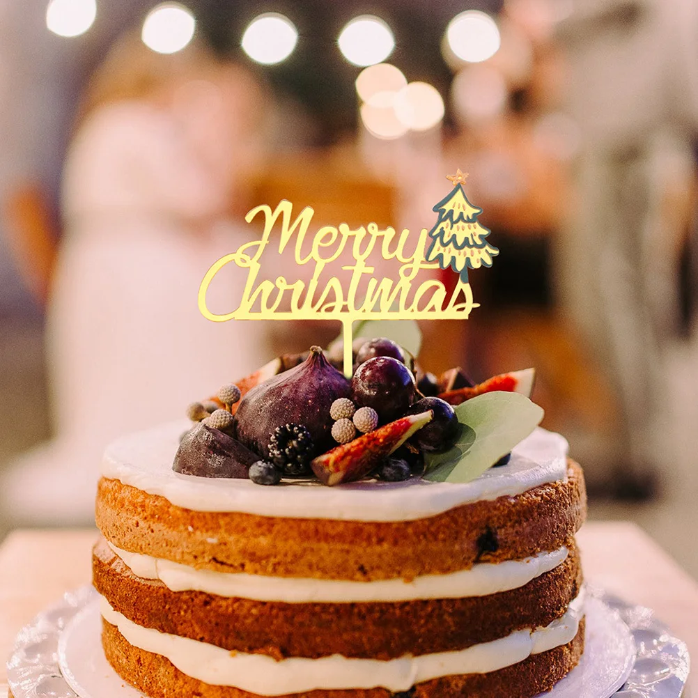 

5Pcs Christmas Cake Decoration Acrylic Cake Picks Reusable Food Picks Cupcake Toppers Festive Xmas Dessert Decor