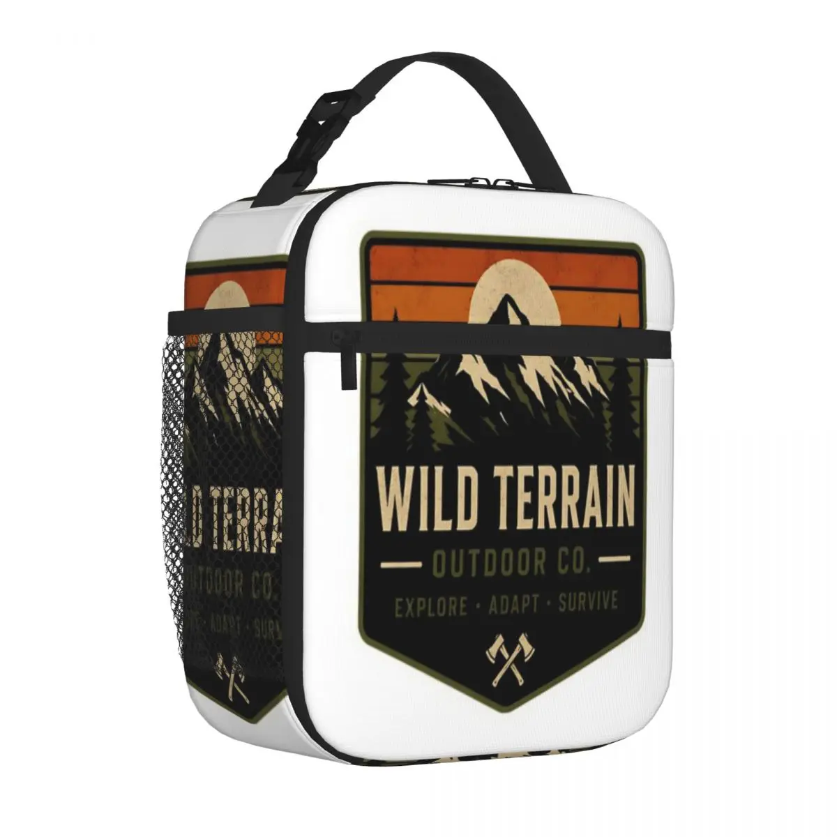 Hot Sale Wild Terrain Vintage Outdoor Badge Striped Commuter Lunch Bag Wilderness Camping Adult Lunch Bag