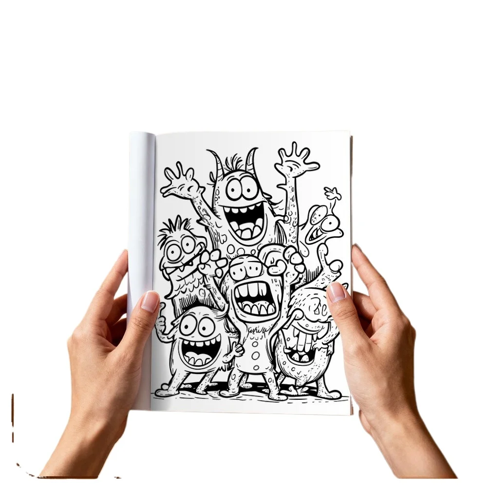 Monster Coloring Book Whimsical Colorful Cartoon Monster Funny Creature Relax Art Book For Children Adults