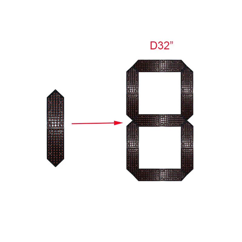 4pcs 32 Inches 7 Segment of the Number Module,LED clock  / Oil price  / Scoreboard screen,7 segment led display module