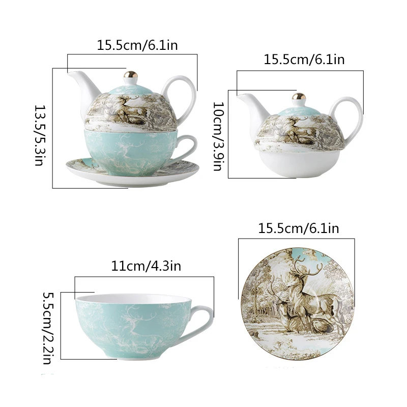 Exquisite Ceramic Teapot Set, Tea Pot, Cup and Saucer, Best for Family Party, Birthday Party, Wedding and More - Image 5