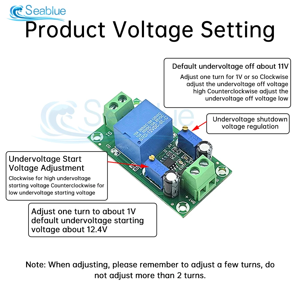 12V Battery Undervoltage Controller Anti Low Voltage Protection Board Automatically Recovers Load Voltage Break Connection