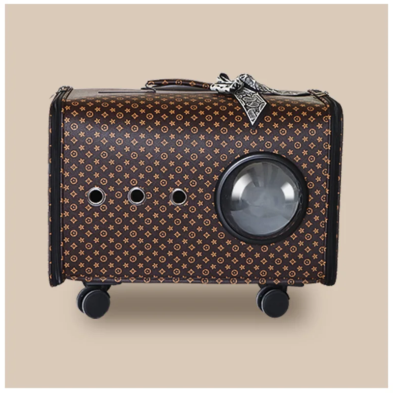 Large Capacity Breathable Single Shoulder Pull Rod Cat Carrier Pet Carrier Cat Backpack Bag Cat Transport Small Animal Carrier