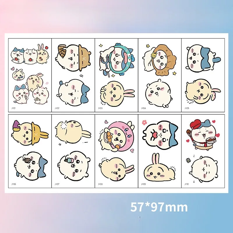 10PC/Set Cartoon Chiikawa Tattoo Stickers for Kids Girls Boys School Prize Party Gift Favors