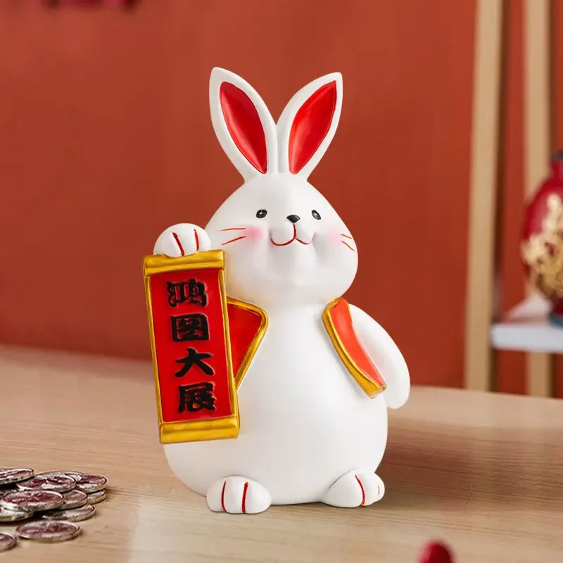 Lucky Rabbit Saving Pot Desktop Decoration Living Room Decorations Money Box Lucky Small Ornaments