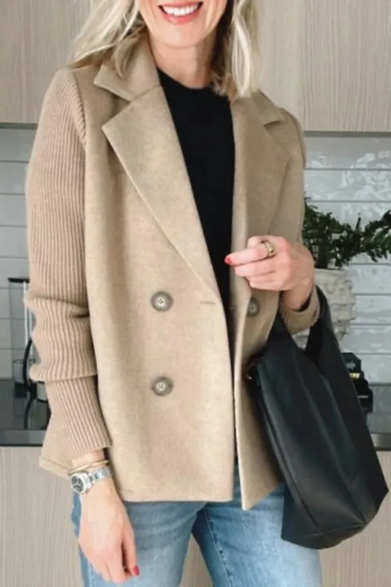 Women Cardigan Sweater Coats Fashion Female Knitted Long Sleeve Double-breasted Loose Knitted Casual Suit Jacket Formal Business