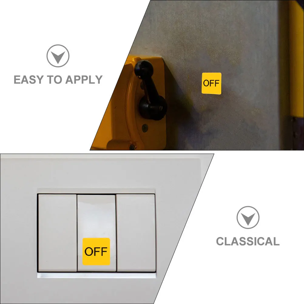 

12 Sheets Durable PVC Switch Warning Stickers Adhesive Device Labels for Bedroom Nursery Playroom Home Light Decor Safety Decals