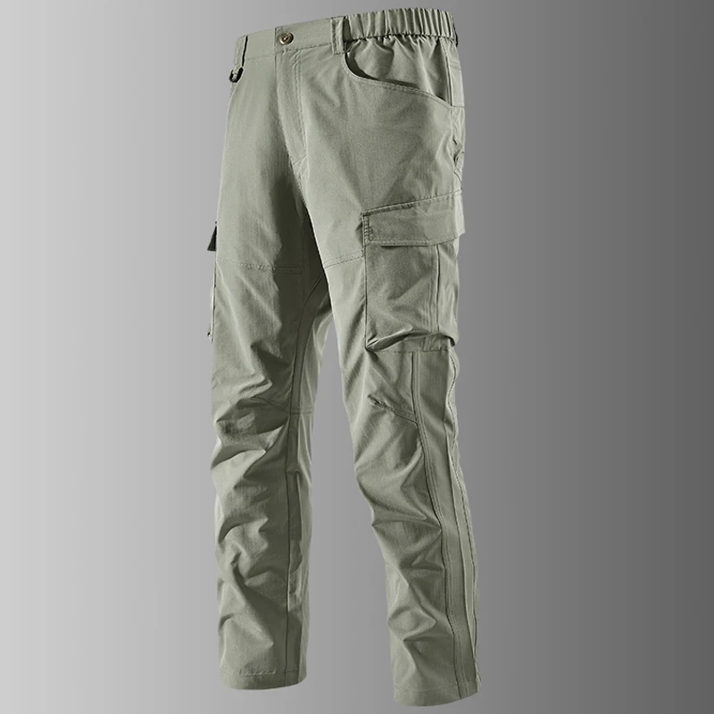 Spring Summer Men's Casual Cargo Pants Workout Joggers Sports Stretch Sweatpants Hiking Tactical Pant with Multi Pockets Trouser