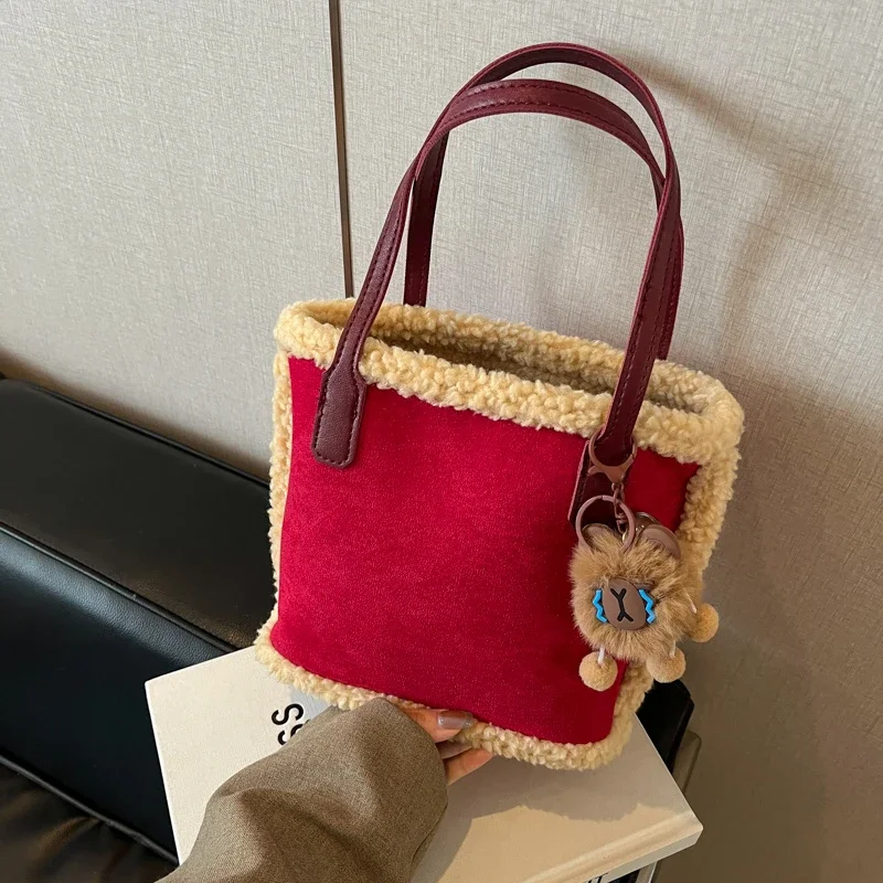 Simple Solid Color Casual Suede Shoulder Bags Large Capacity Commute Autumn and Winter 2024 New Women's Handbag Bolso De Hombro