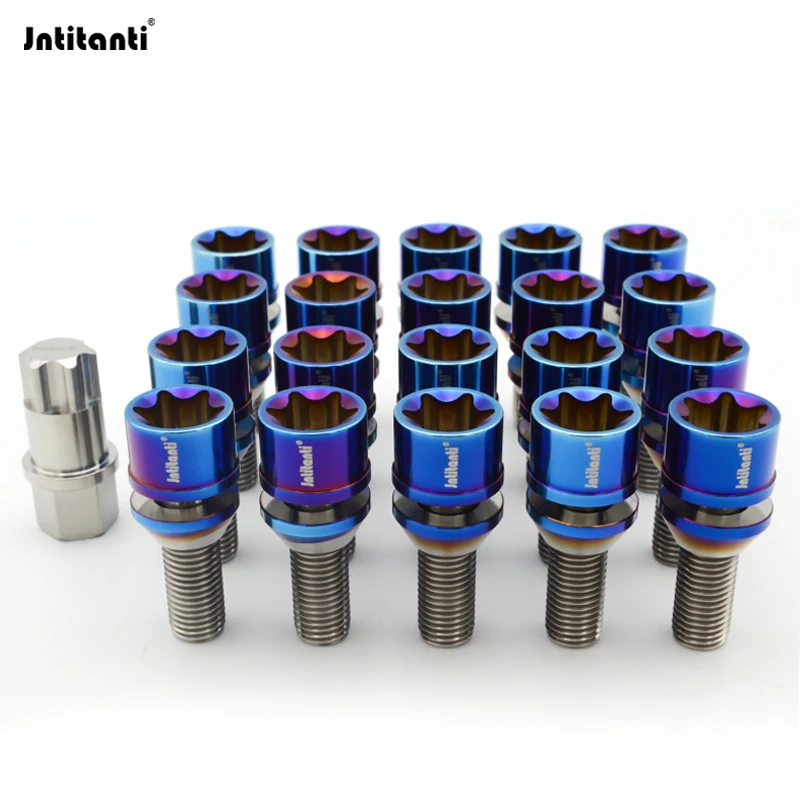 

Jntitanti factory Gr5 titanium lug bolts M14x1.25x28-45mm torx for BMW MINI Toyota Supra