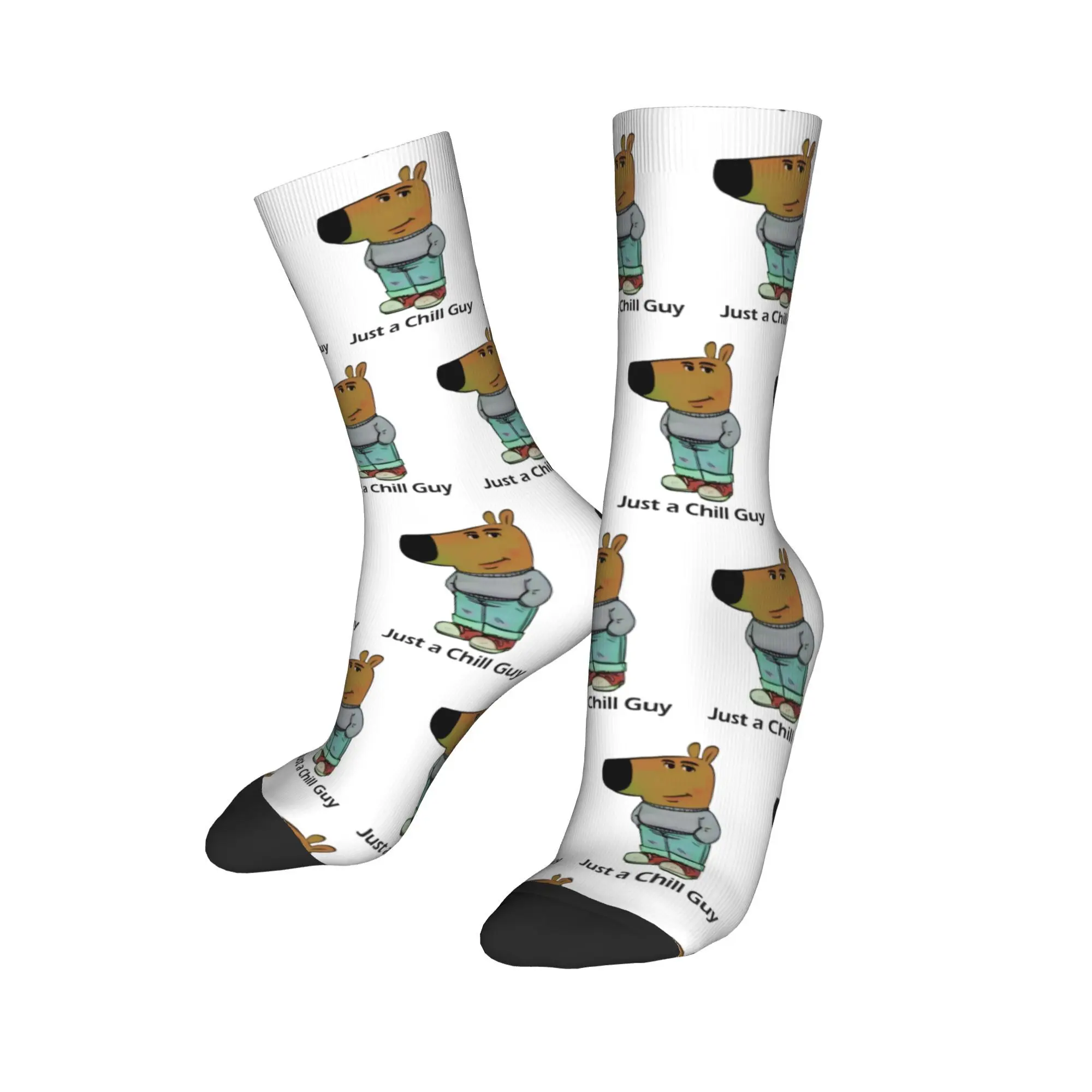 Winter Warm Colorful Men's Women's Dog I'm Lowkey Just A Chill Guy Socks  Non-slip Basketball Socks