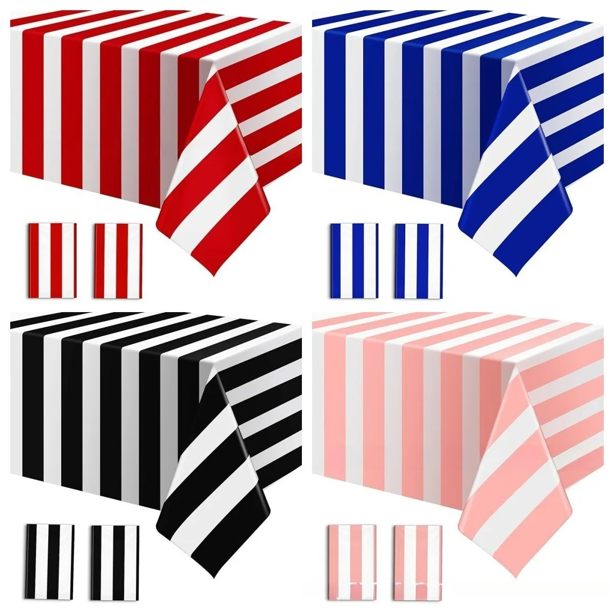 Carnival Striped Tablecloth Carnival Theme Party Decor Waterproof Table Cloth for Birthday Picnic Baby Shower Wedding Halloween
