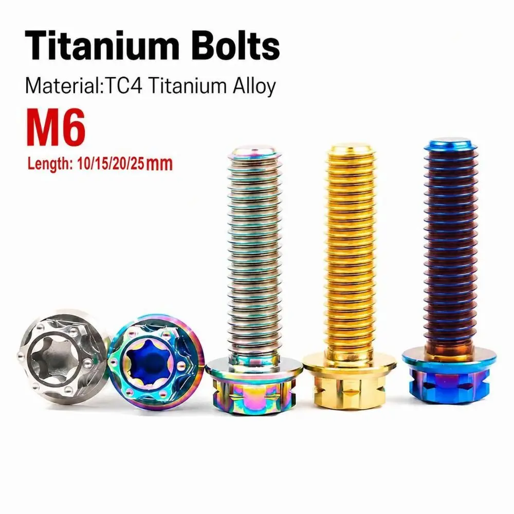 Lightweight GR5 Titanium Alloy Flange Torx Bolt M6 Multi Colors Motorcycle Fastener Fairing Bolt