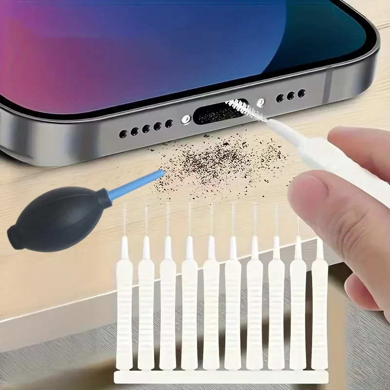 21pcs Random Color Phone Cleaner Brush & Dust Removal Air Blow Set for Charging Port Speaker Headphone for Camera Cleaning Kit