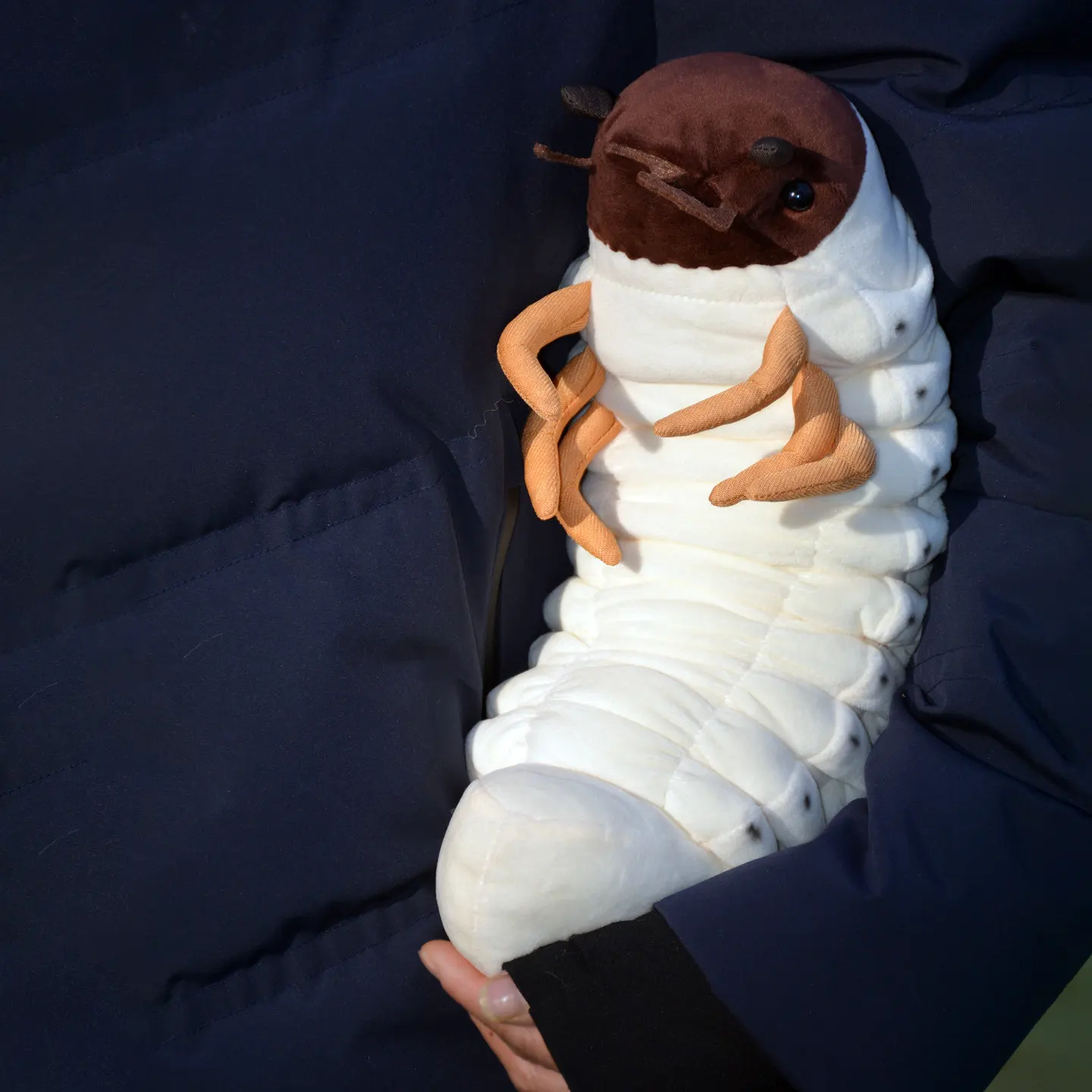 

L35cm Rhinoceros Beetle Larva Plush Toy Fun and Cute Stress-Relief Pillow Friend Birthday Gift