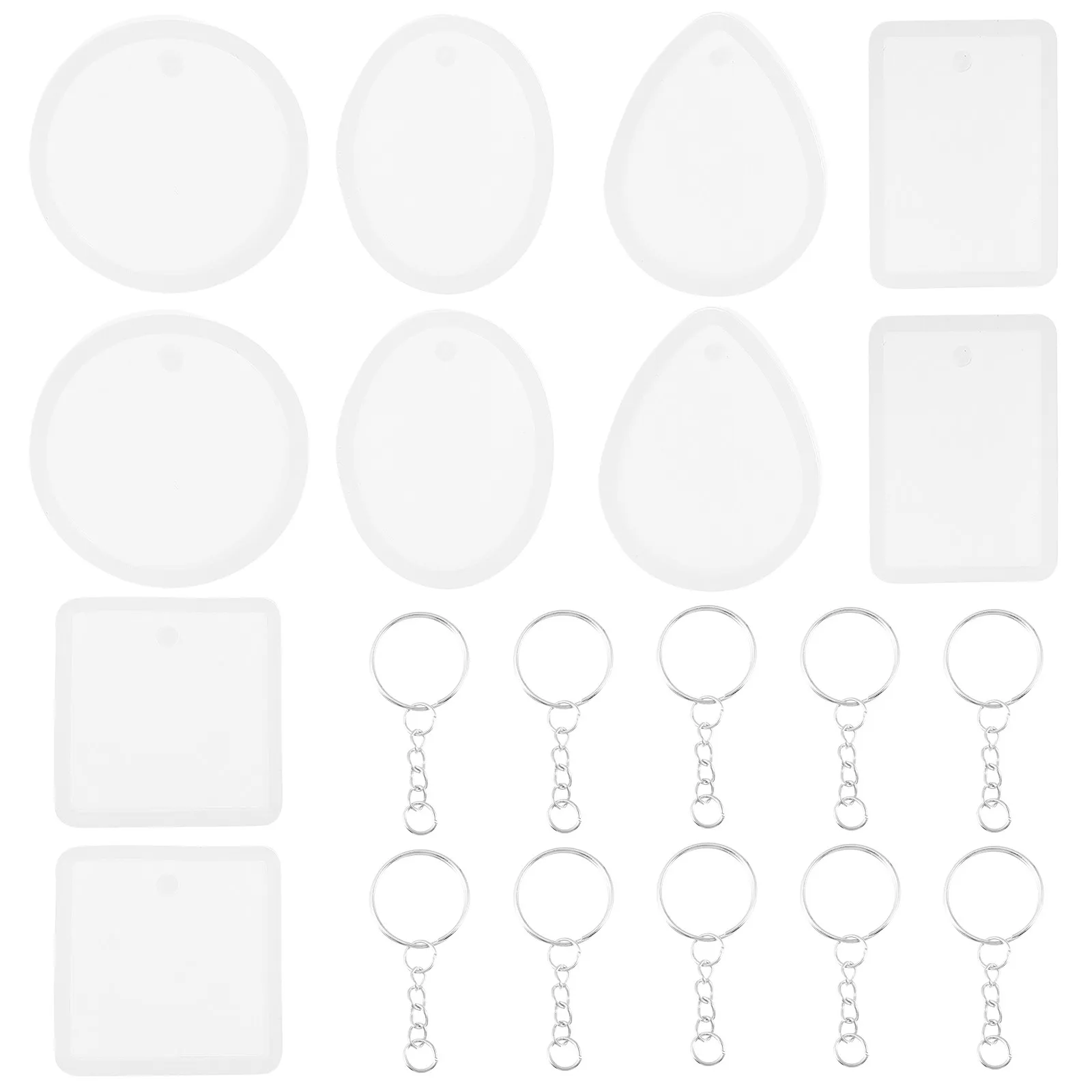 10pcs Pendant Mold Set Silicone Resin Mould Resin Mould For Diy Jewelry Craft Key Ring Charm Casting Mold Kit