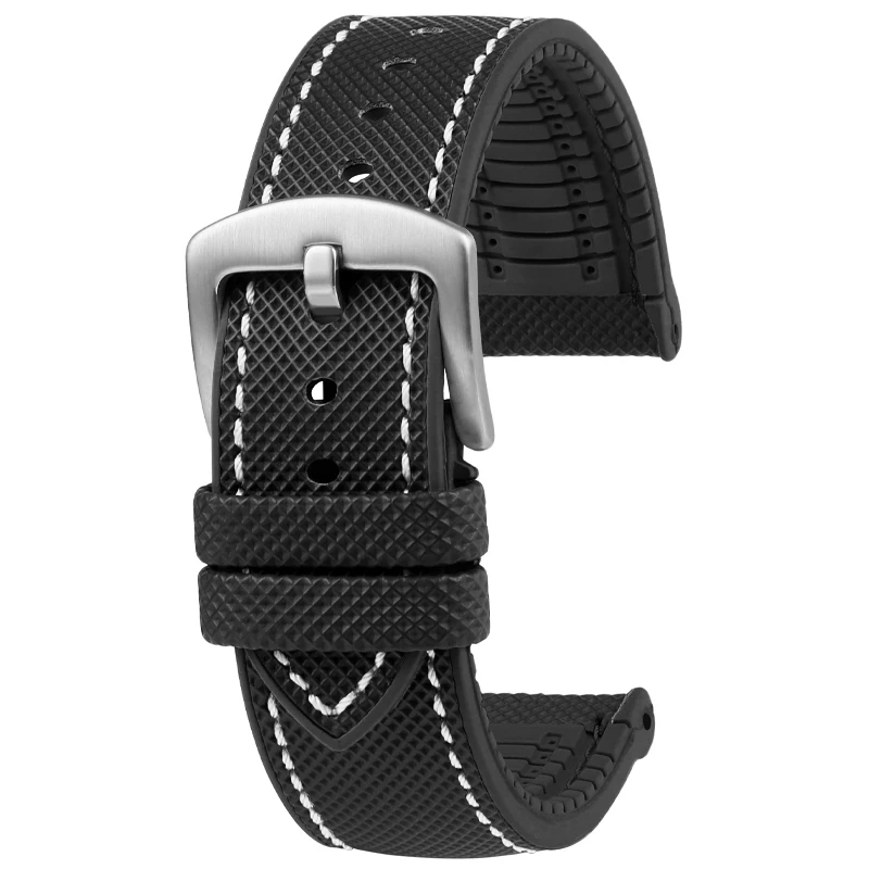 20mm 21mm 22mm 23mm 24mm Rubber strap Bracelet for men women Rubber watch band all brands Flat mouth watch Pin Butterfly Buckle