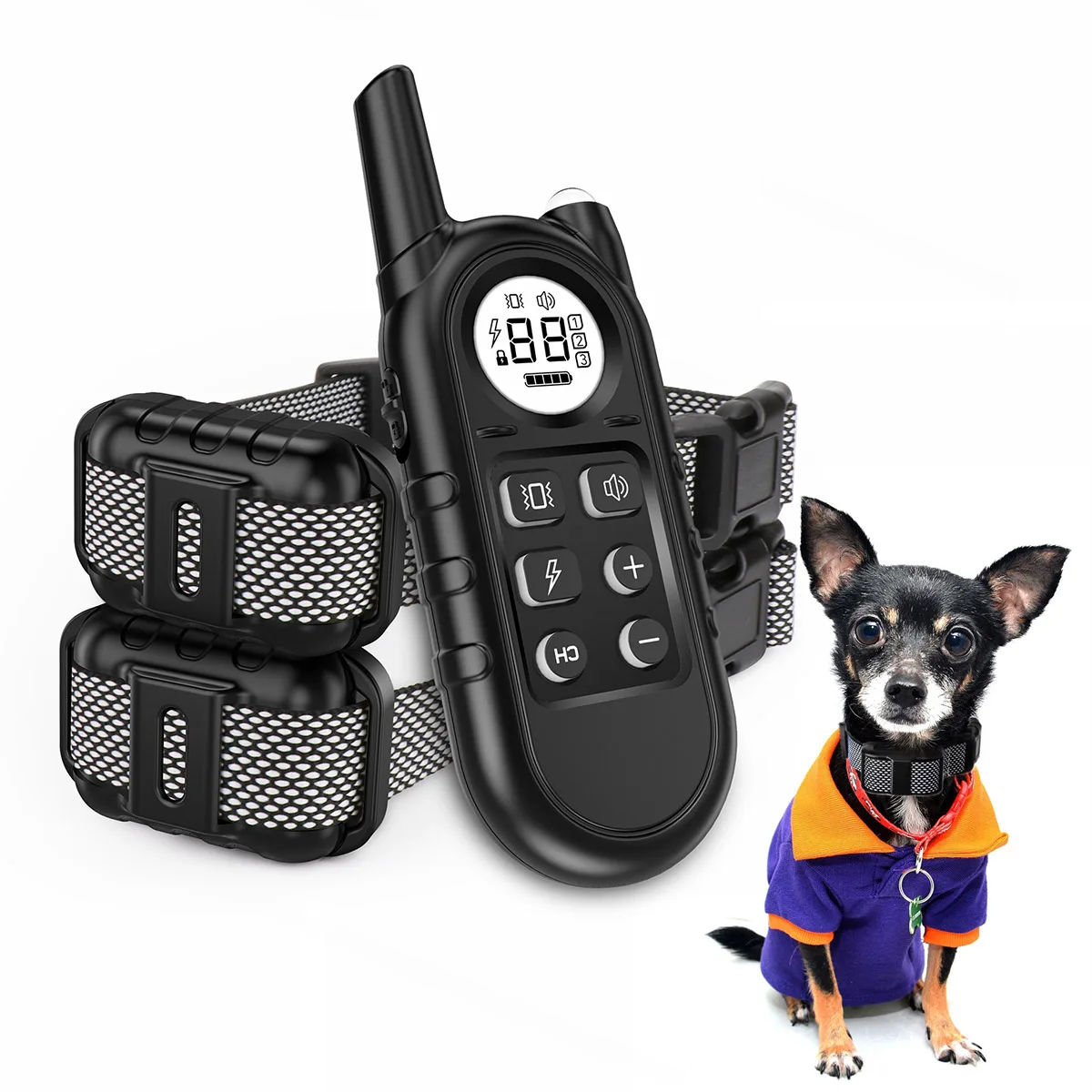 

Dog Training Collar for Small Medium Large Dogs 10-120lbs, IPX7 Waterproof Rechargeable Electric Collars with Remote 1300ft