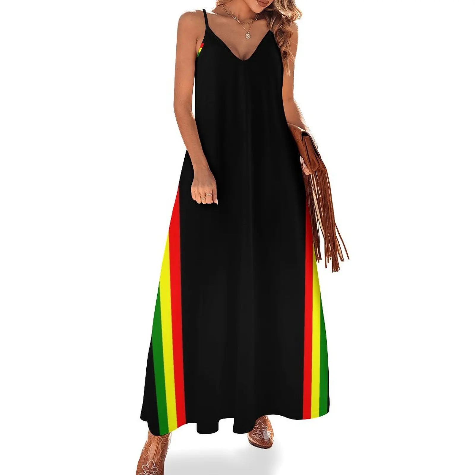 

Rasta Stripe Rasta Color Pattern Sleeveless Dress Elegant gowns dresses for prom