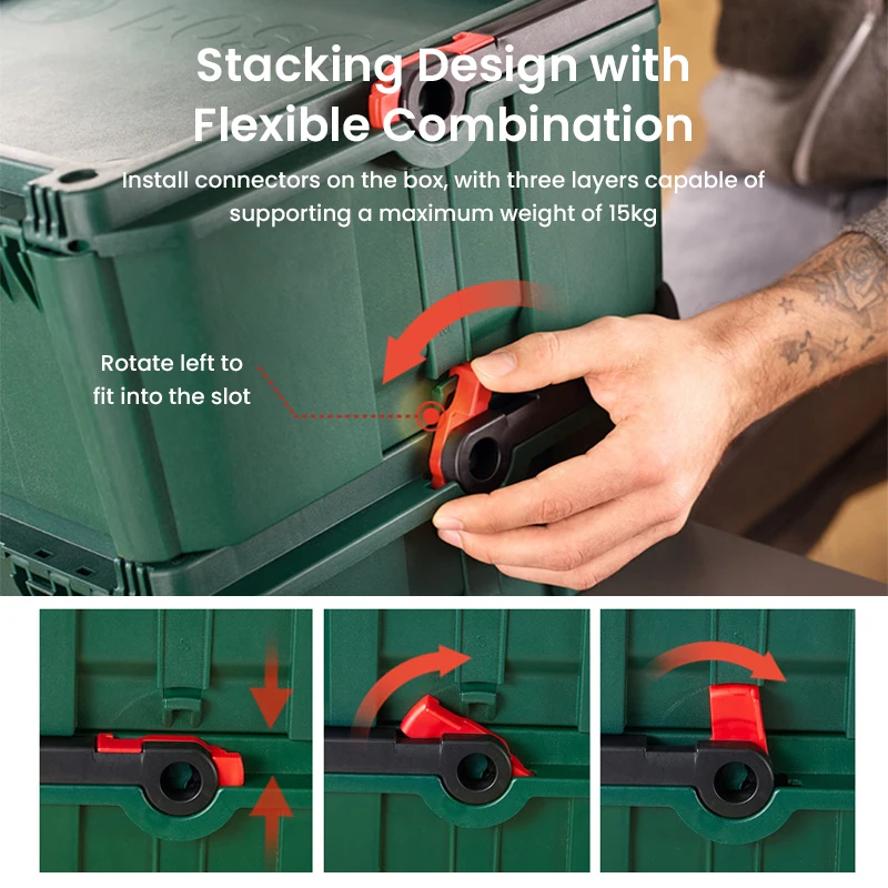 BOSCH Multi-purpose Storage Box Professional Home Outdoor Travel Suitcase Anti-press Anti-drop Stackable Box Can Hold 15kg Case