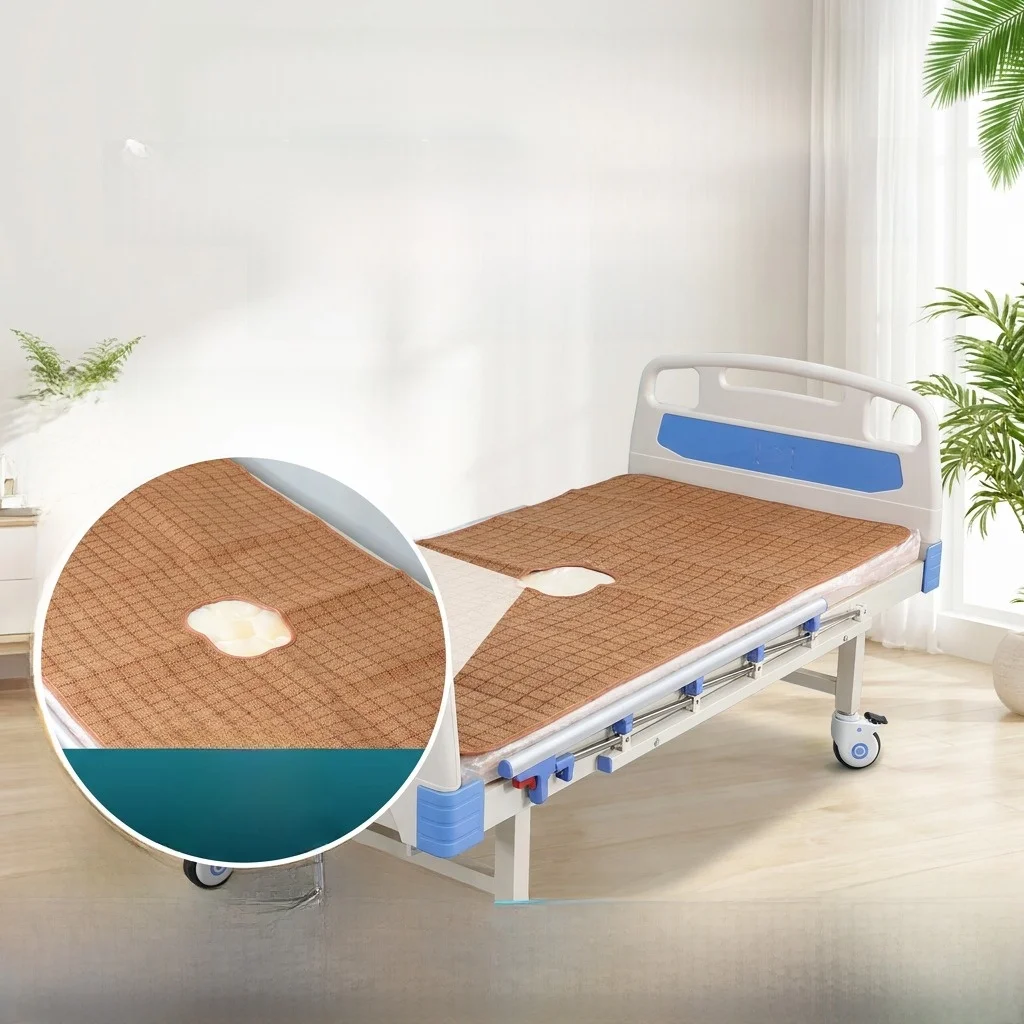 washable-ice-silk-vine-bed-mat-for-nursing-bed-with-hole-for-convenience-paralyzed-elderly-patients-summer-cooling-mat
