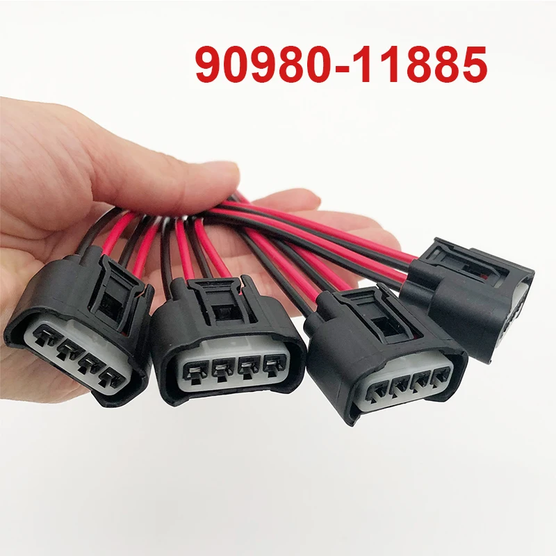 

4pcs Ignition Coil Connector Compatible with Toyota Camry Corolla Scion tC Replace 90980-11885 90919-02240 Harness Pigtai