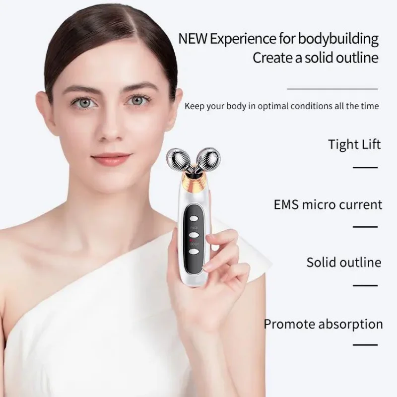 Lift Solution Electrical Muscle Stimulation EMS Double Roller beauty device micro-current firming V-face instrument