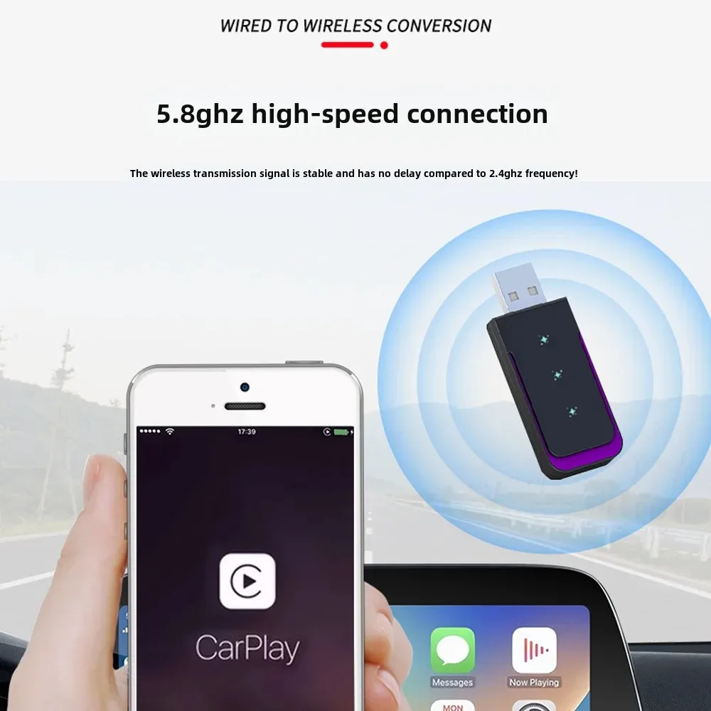 Plug And Play Carplay Box Android For Apple Wired To Wireless Screen Transfer High Speed GPS Navigation Motorcycle Equipment Acc