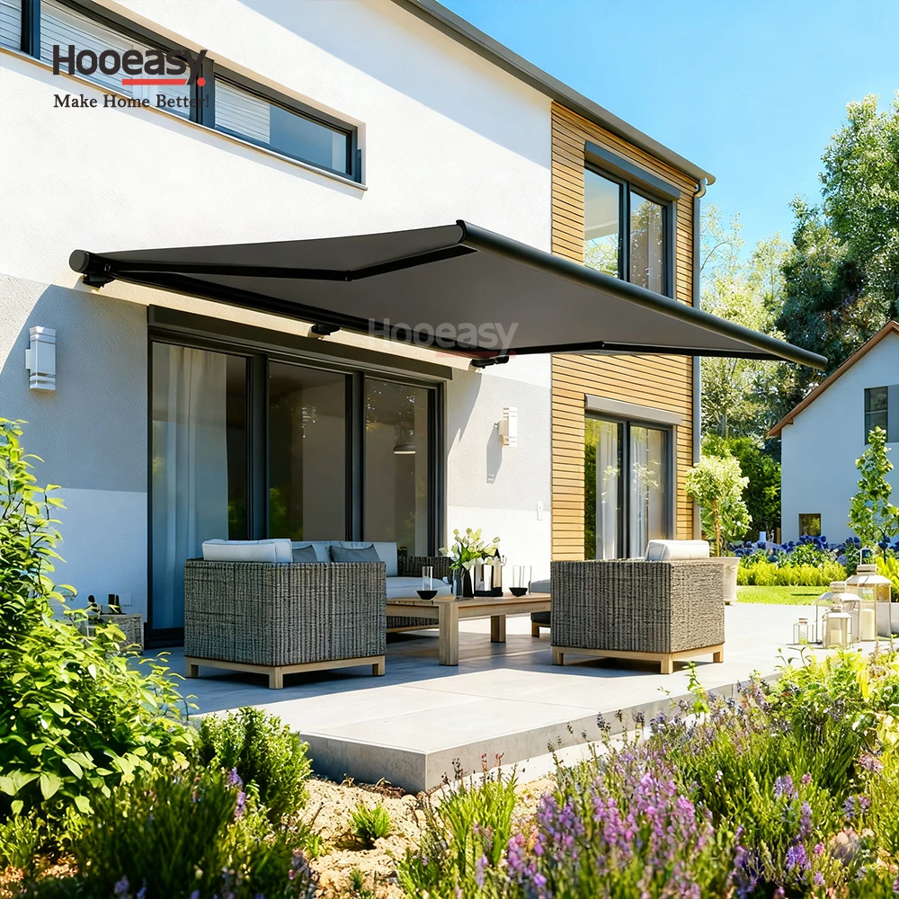 Hooeasy Fixed Aluminium Outdoor House Electric Window Awnings Aluminium Door Awnings and Canopies