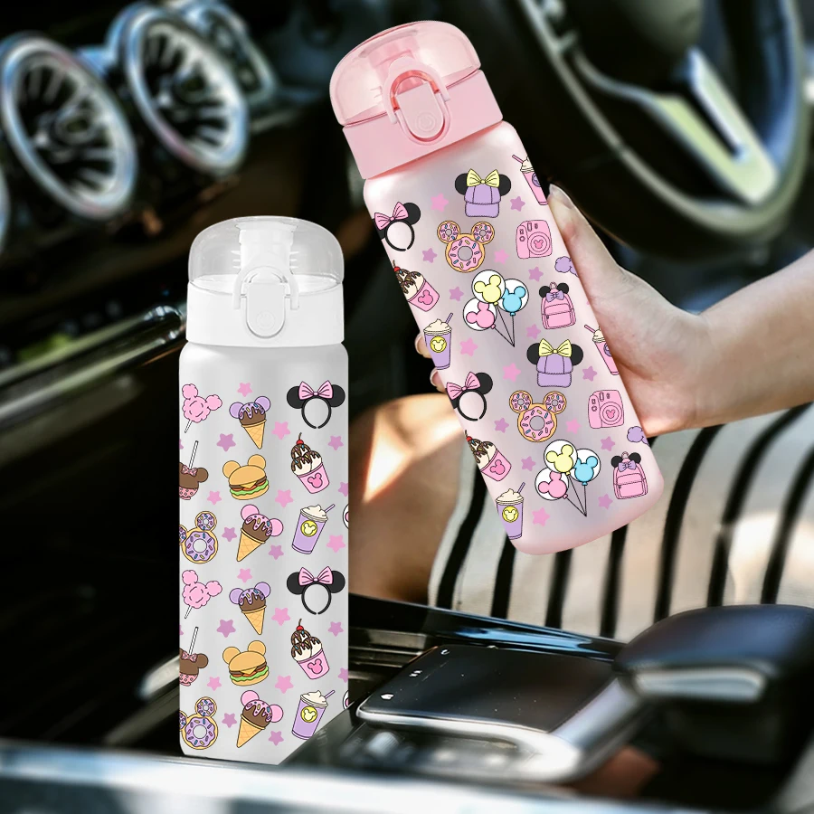 1 قطعة ديزني ميني الكعك عزر 26 أوقية زجاجة ماء بلاستيكية الرياضة في الهواء الطلق كوب ماء عيد ميلاد/العودة للوطن هدية